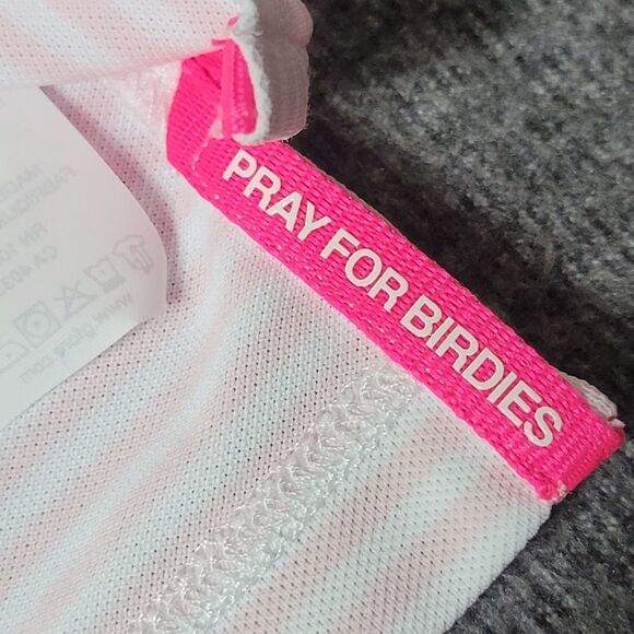 G/FORE Feeder Stripe Modern Spread Tech Pique Polo Mens XL Blush Pink - Picture 11 of 13